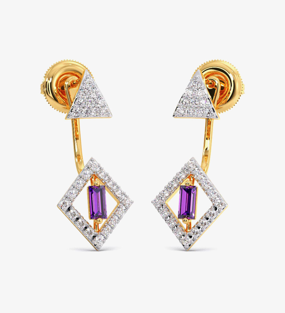 New Aathviha Gold Diamond Stud Earrings