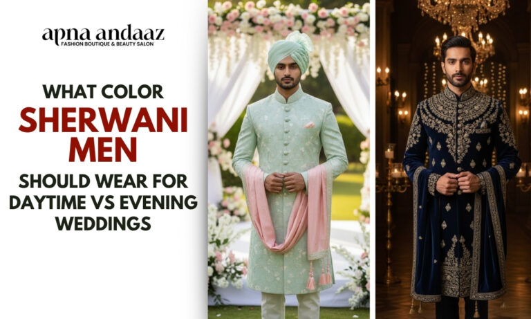 What Color Sherwani Men Should Wear for Daytime vs Evening Weddings